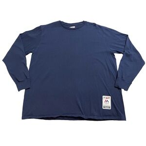 Majestic Men's Blue MLB Baseball Crew Neck Long Sleeve Casual Shirt Size XL